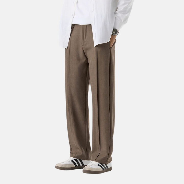 Men's Straight-Fit Pleated Pants