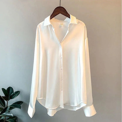 Women Vintage Silk Blouse