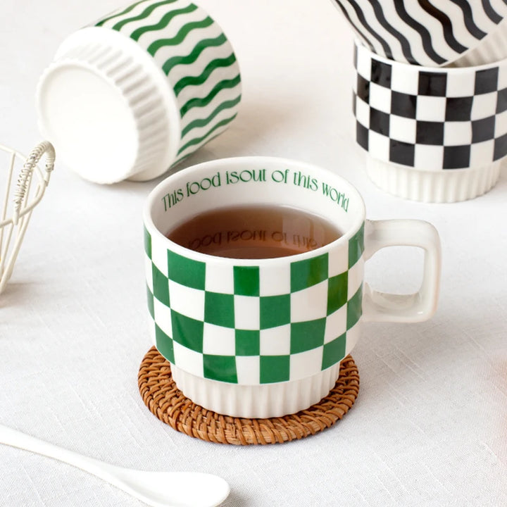 Grid & Wave - The Ceramic Cup