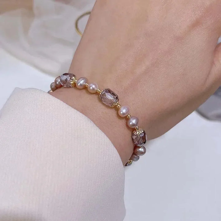 Lustrous - Women Pearl & Crystal Bracelet