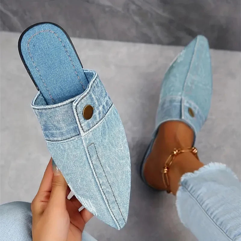Selene Skye Denim Mules