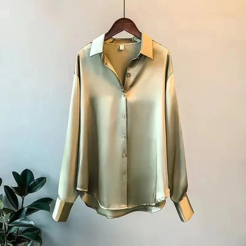 Women Vintage Silk Blouse