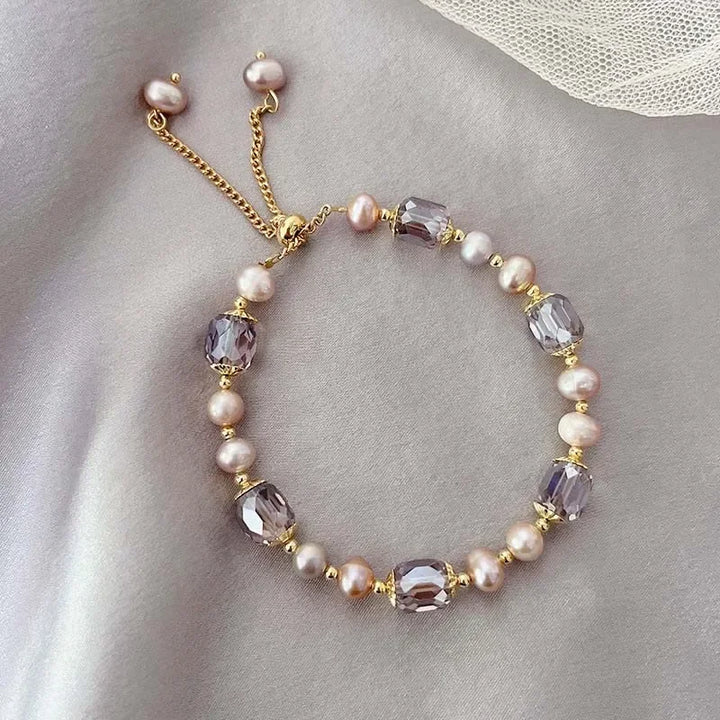 Lustrous - Women Pearl & Crystal Bracelet