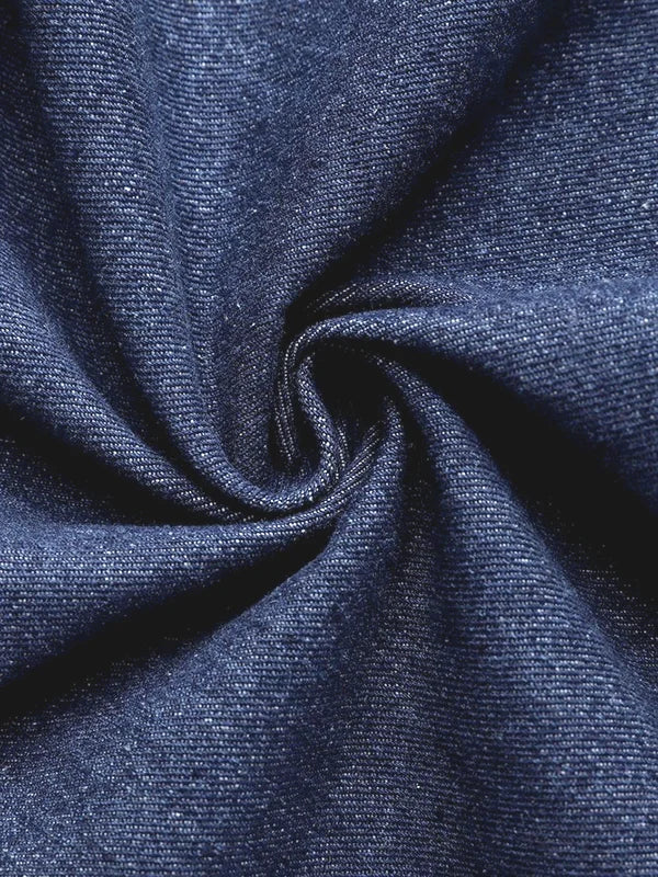 Denimora - Tie-Neck Denim Top