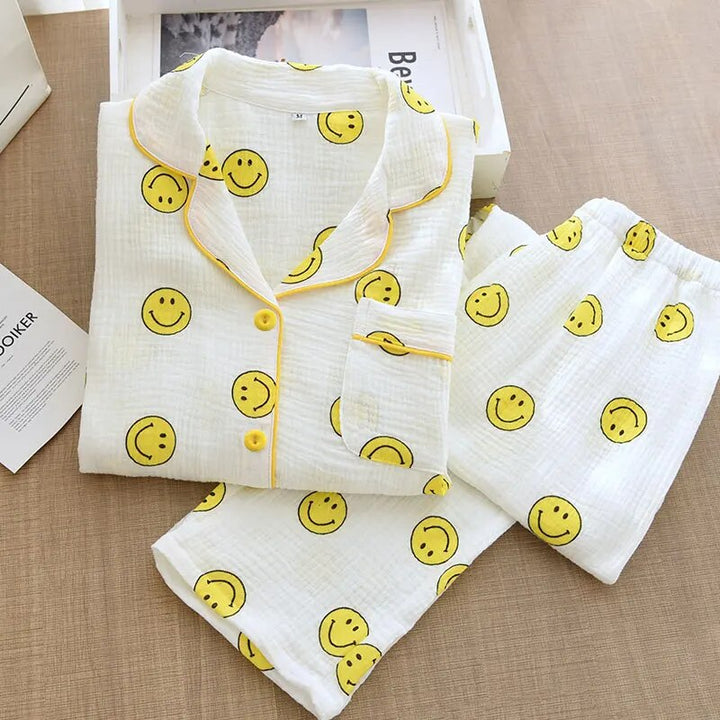 Smile Face Women Sleepwear Set