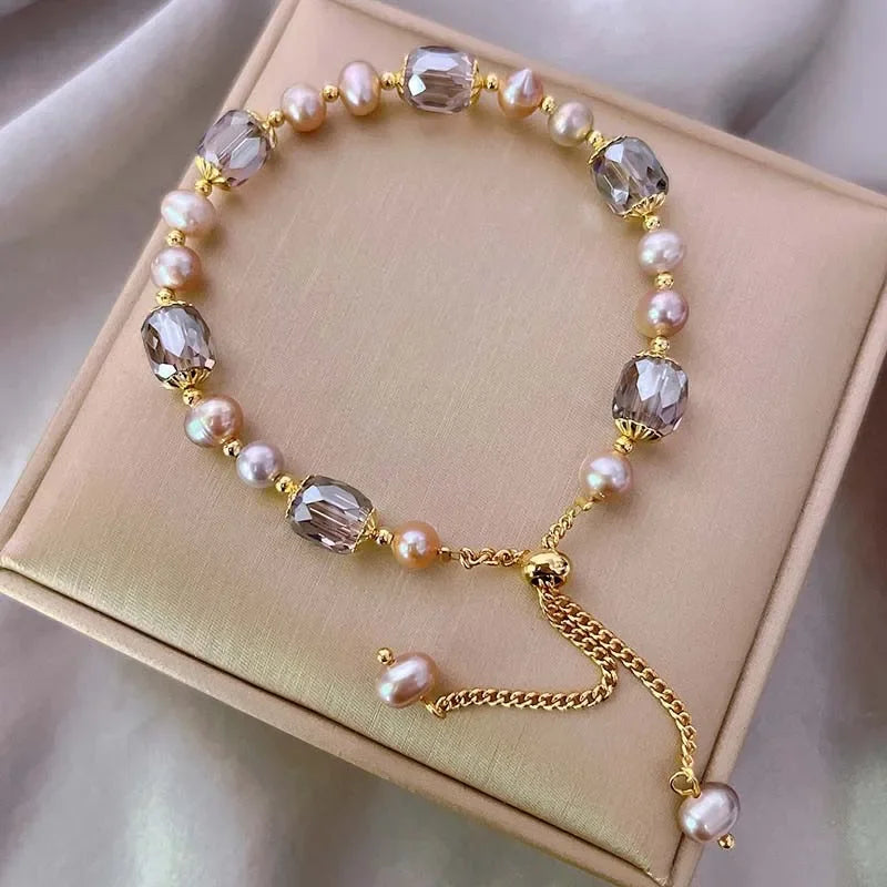 Lustrous - Women Pearl & Crystal Bracelet