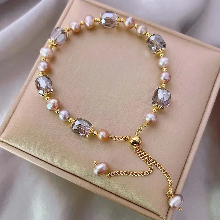 Lustrous - Women Pearl & Crystal Bracelet