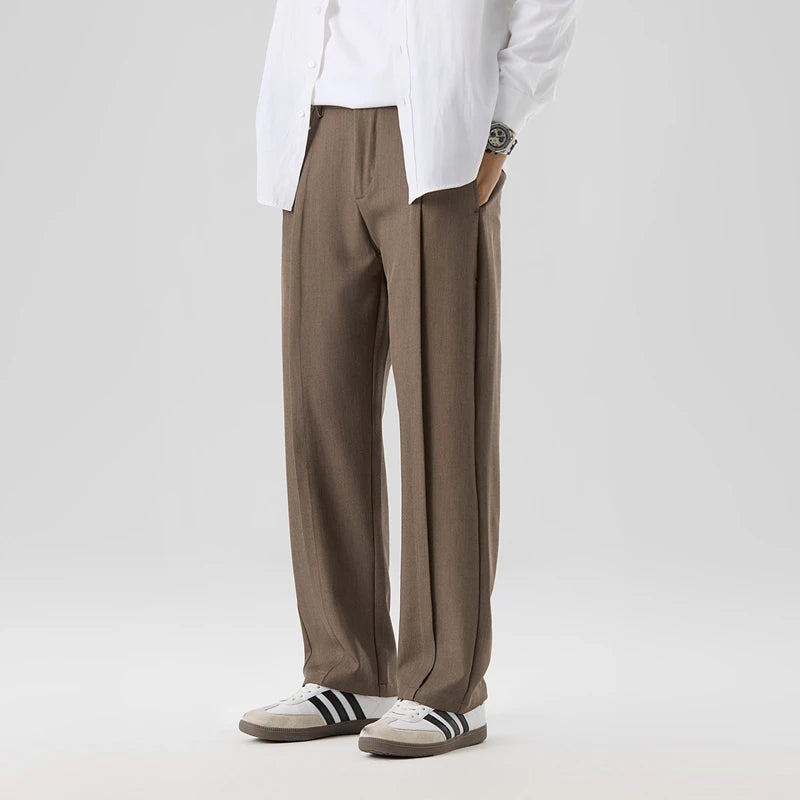 Men's Straight-Fit Pleated Pants