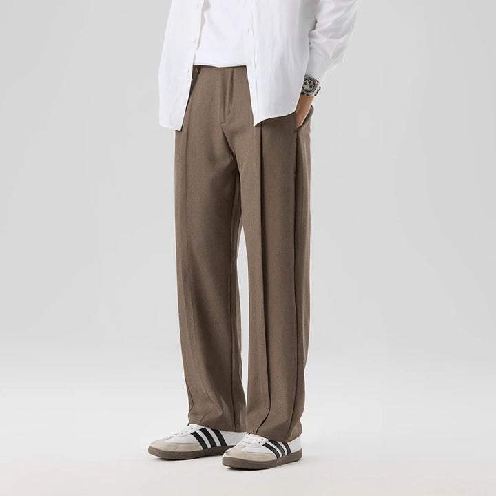 Men's Straight-Fit Pleated Pants