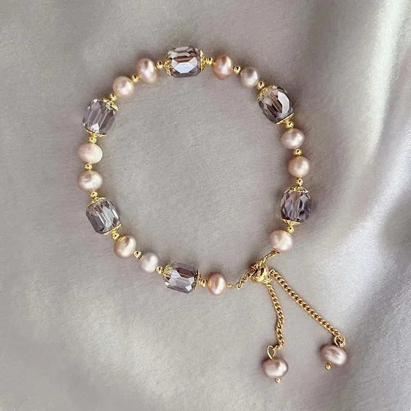 Lustrous - Women Pearl & Crystal Bracelet