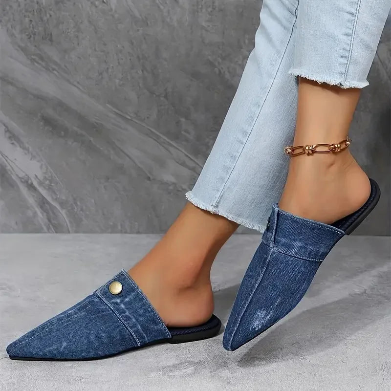 Selene Skye Denim Mules