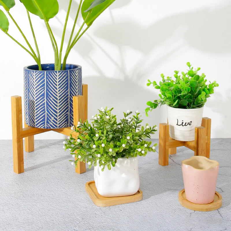 Elegant Bamboo Wood Planter