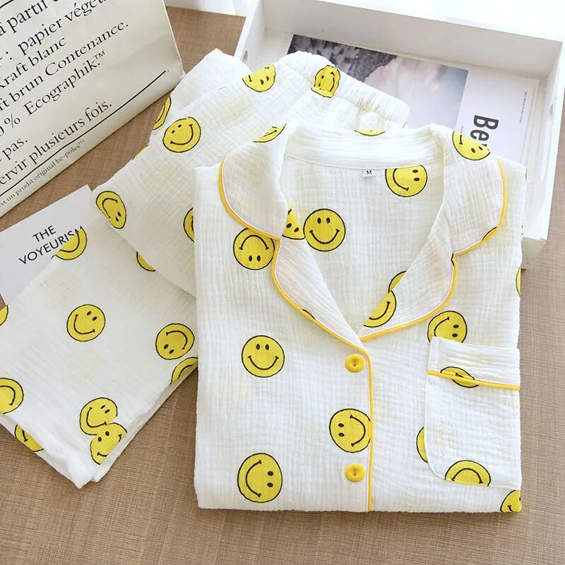 Smile Face Women Sleepwear Set