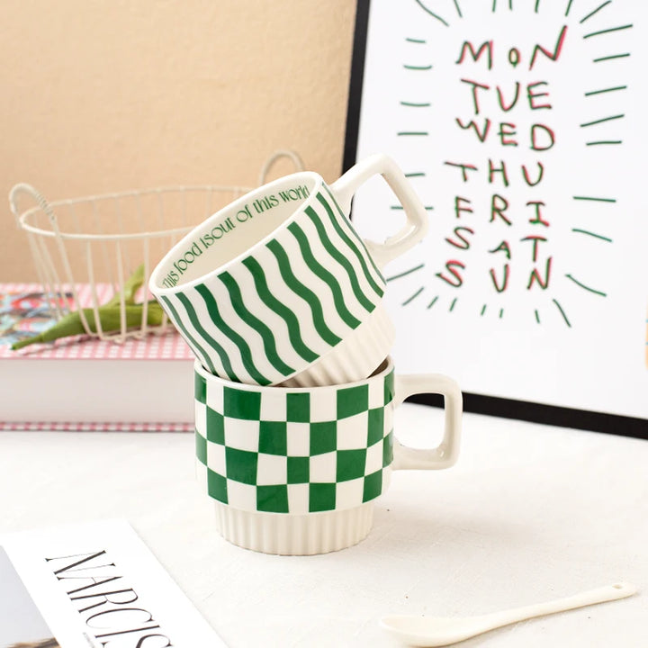 Grid & Wave - The Ceramic Cup