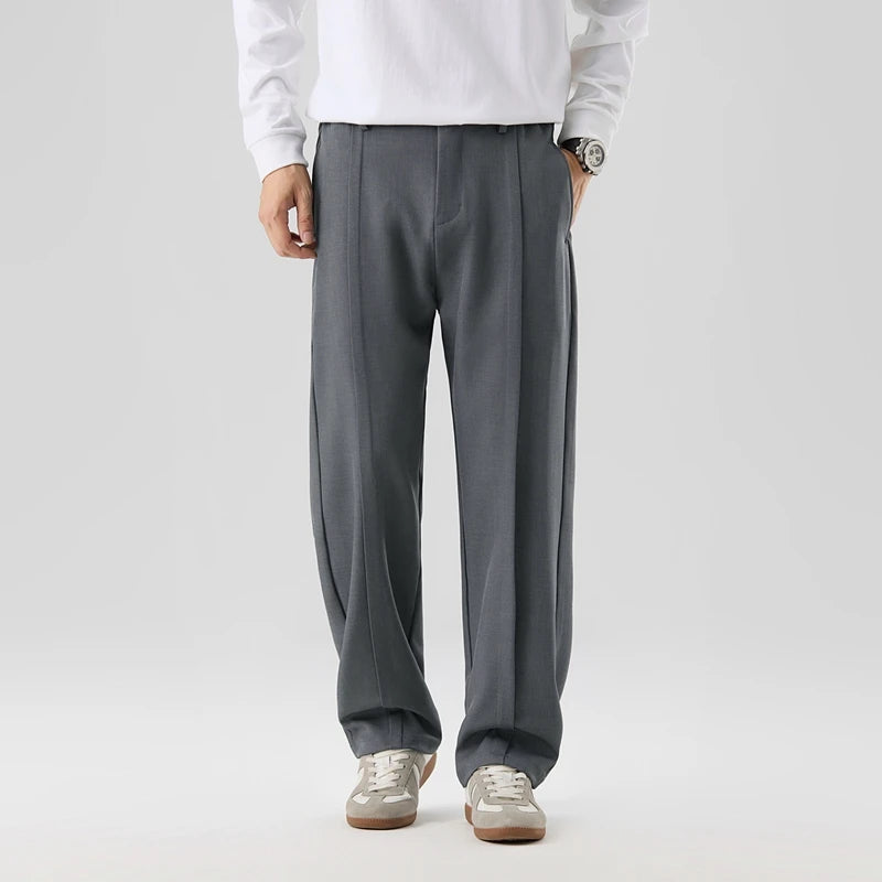 Men's Straight-Fit Pleated Pants