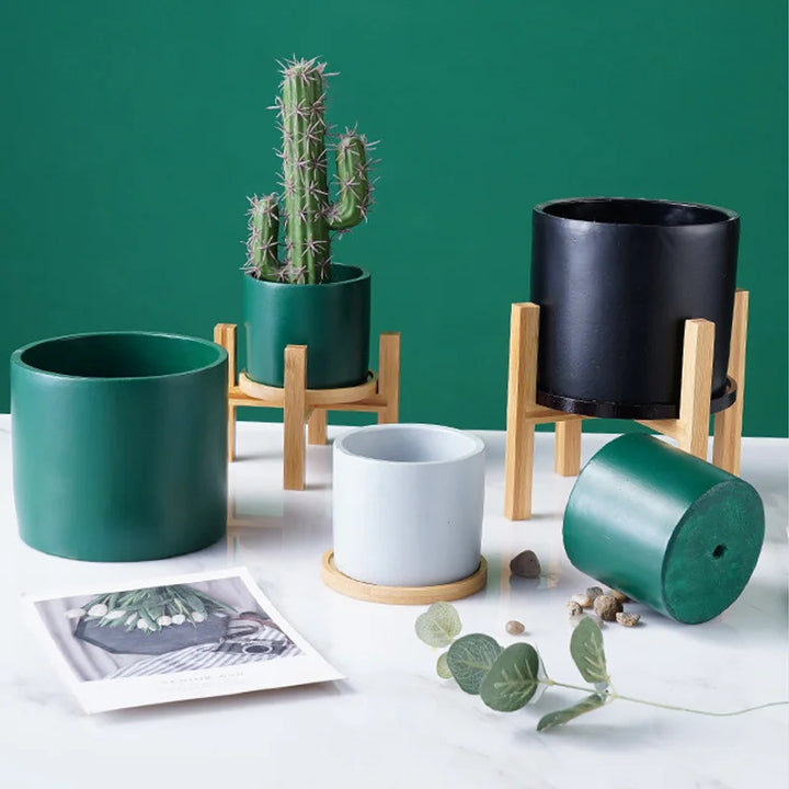 Elegant Bamboo Wood Planter