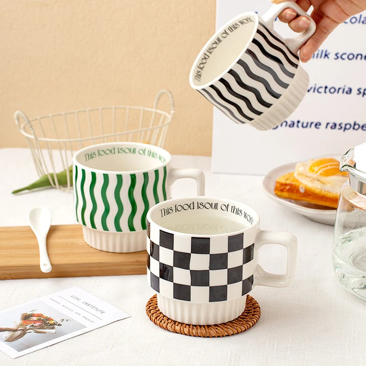 Grid & Wave - The Ceramic Cup