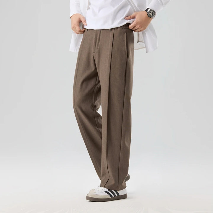 Men's Straight-Fit Pleated Pants