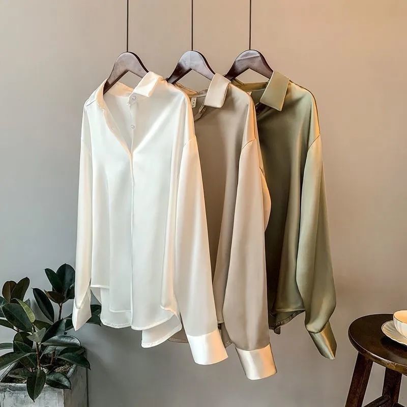 Women Vintage Silk Blouse