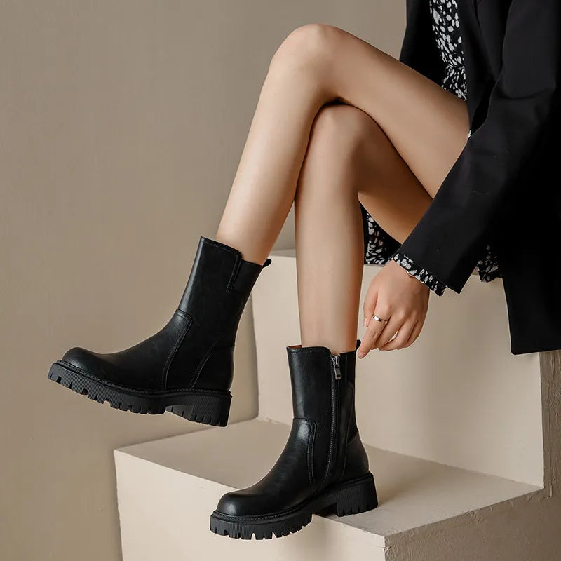 Chic Leather Ankle Boots